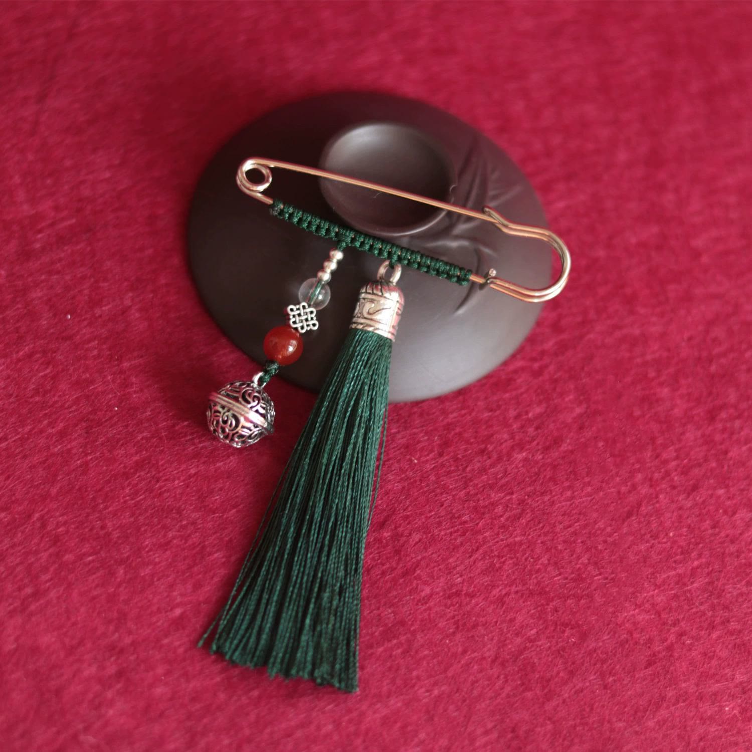 Spiritual Retro Bell Tassels Brooch for Protection & Luck