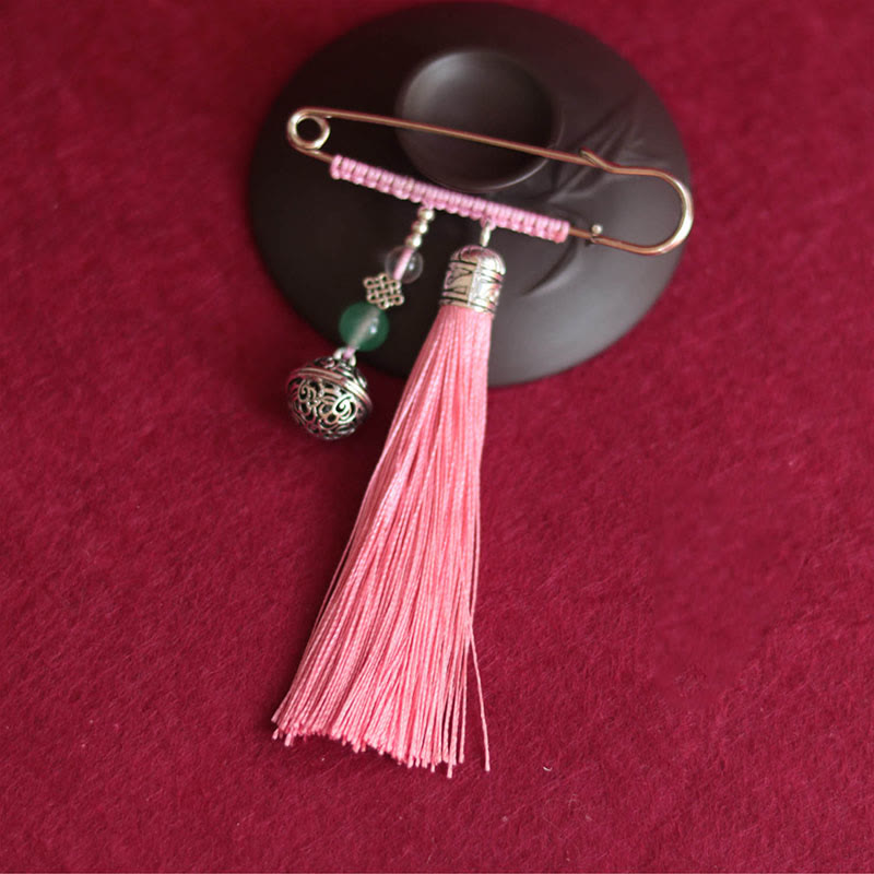 Spiritual Retro Bell Tassels Brooch for Protection & Luck