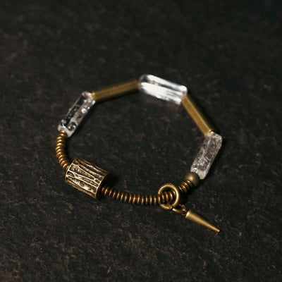 Square White Crystal Copper Bracelet for Luck and Balance