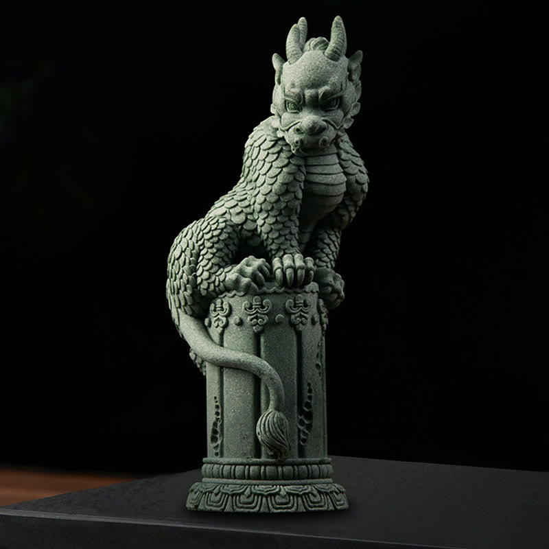 Standing Feng Shui Chinese Dragon Statue for Luck & Success