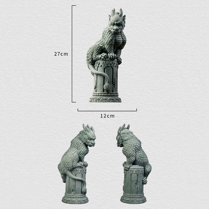 Standing Feng Shui Chinese Dragon Statue for Luck & Success
