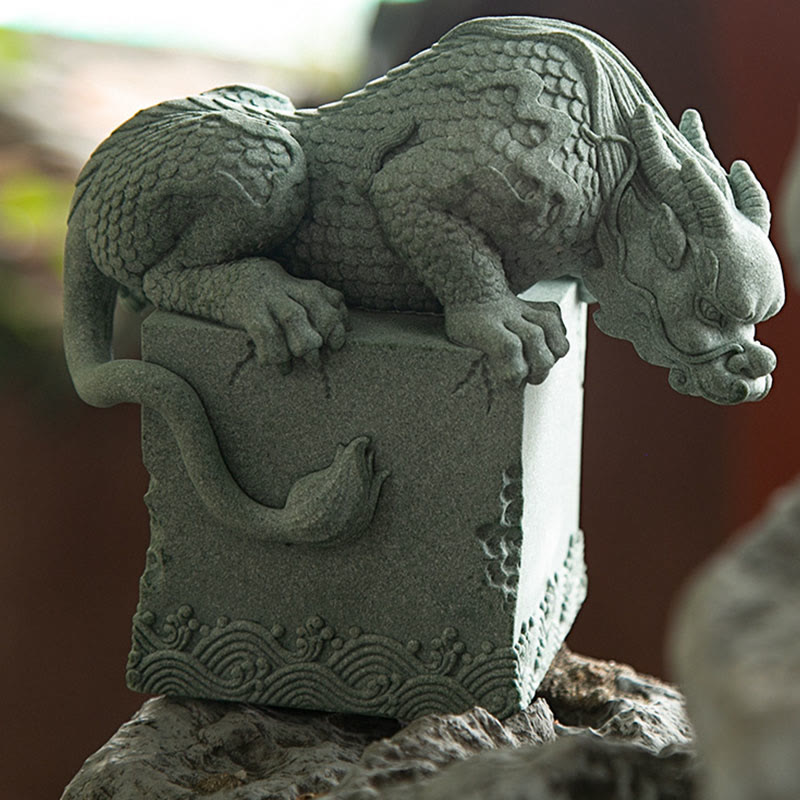 Standing Feng Shui Chinese Dragon Statue for Luck & Success