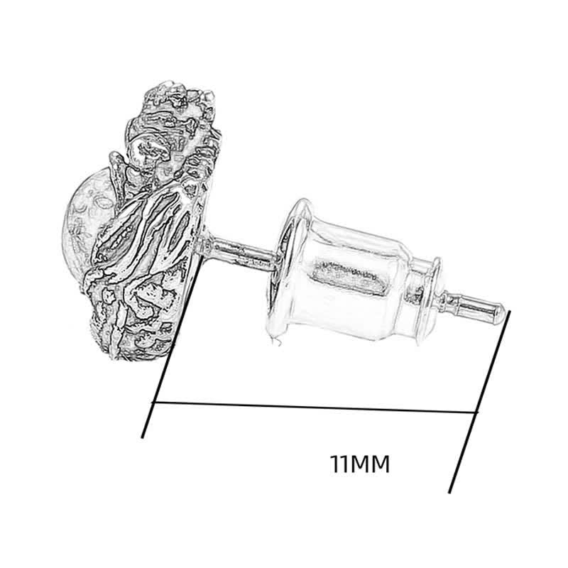 Sterling Silver Amber Dragon Success Stud Earring