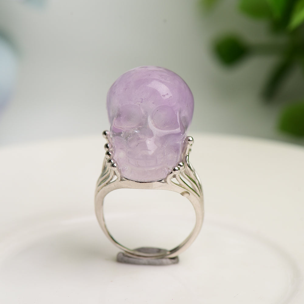 Sterling Silver Crystal Healing Rings with Natural Specimens