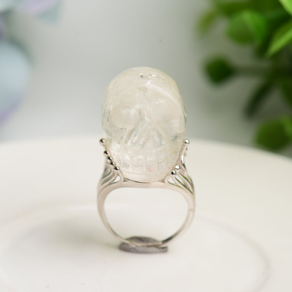 Sterling Silver Crystal Healing Rings with Natural Specimens