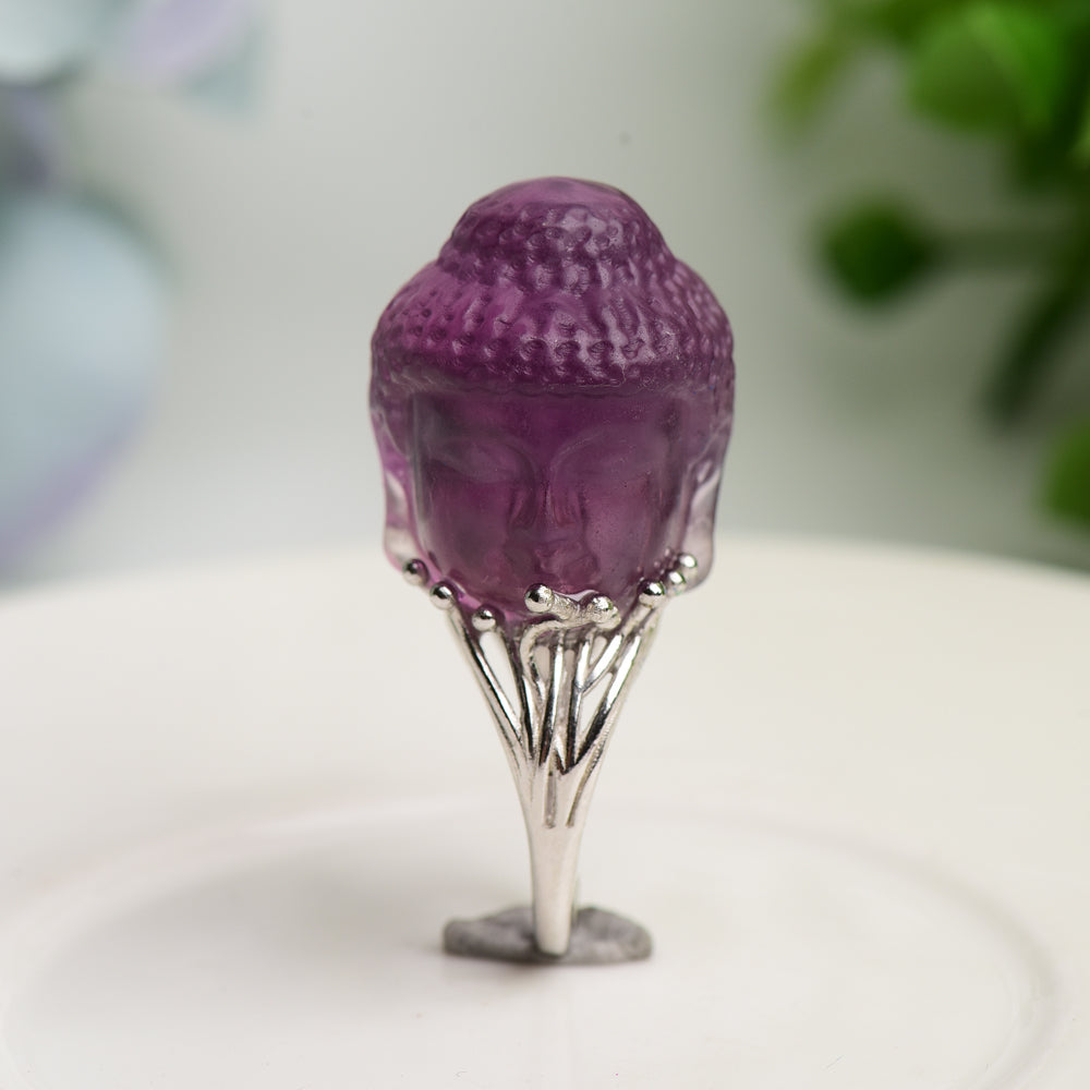 Sterling Silver Crystal Healing Rings with Natural Specimens