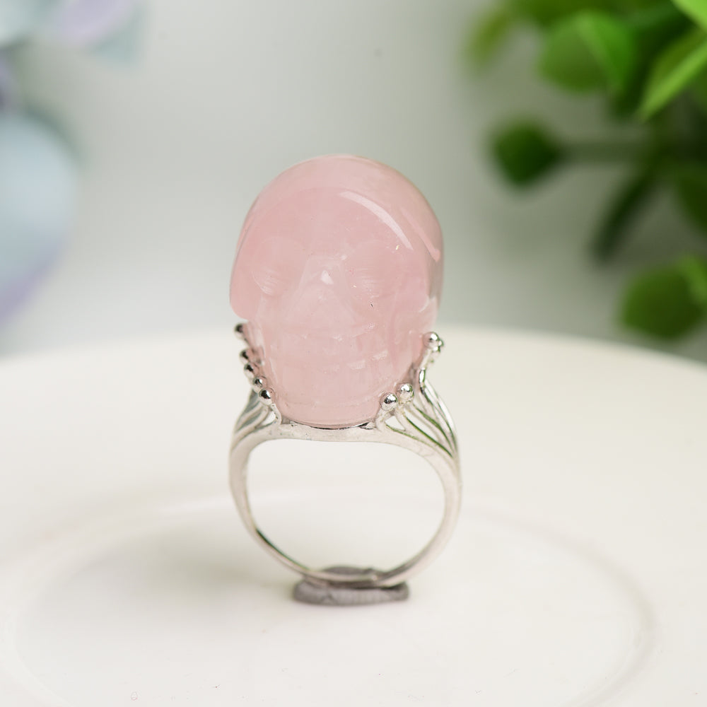 Sterling Silver Crystal Healing Rings with Natural Specimens
