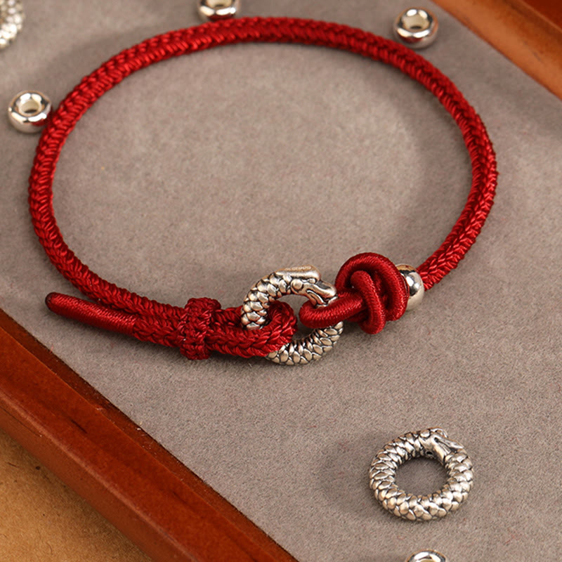 Sterling Silver Dragon Peace Buckle Bracelet