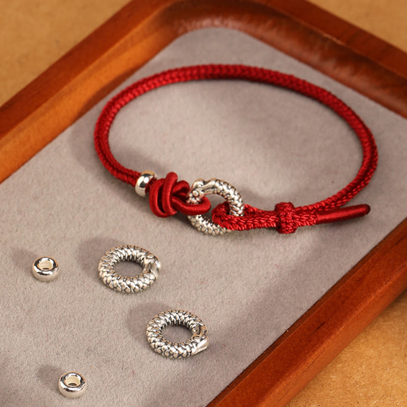 Sterling Silver Dragon Peace Buckle Bracelet