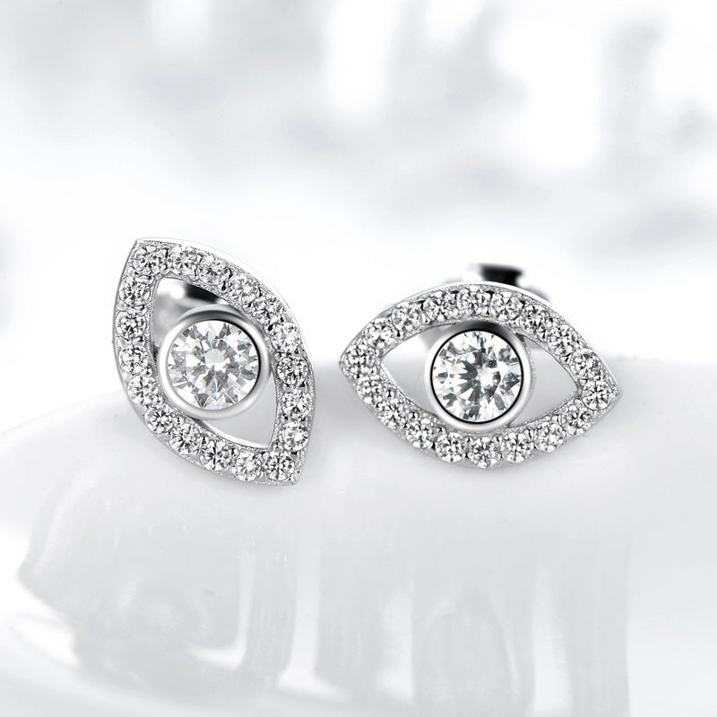 Sterling Silver Evil Eye Protection Stud Earrings