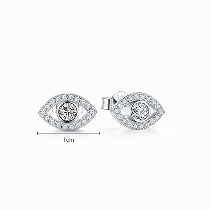Sterling Silver Evil Eye Protection Stud Earrings