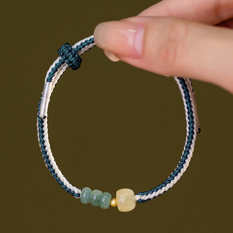 Sterling Silver Hetian Jade Abundance Bracelet 20cm