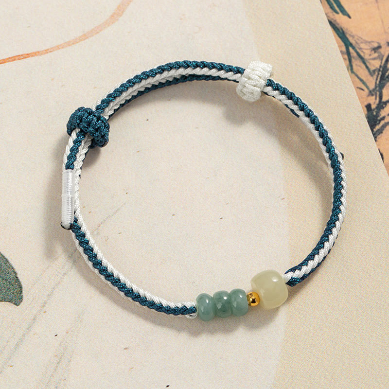 Sterling Silver Hetian Jade Abundance Bracelet 20cm