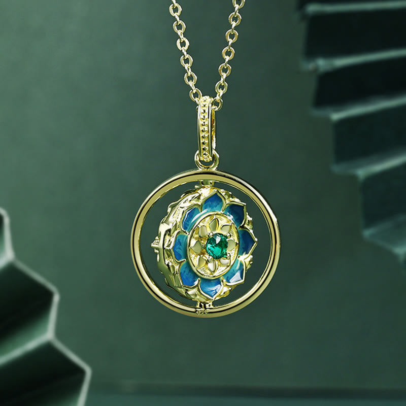 Sterling Silver Lotus Necklace 18.5mm for Enlightenment