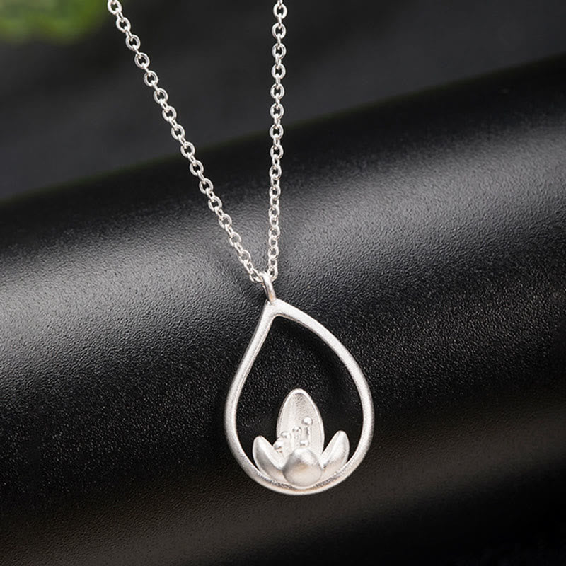 Sterling Silver Lotus Necklace for Rebirth & Enlightenment