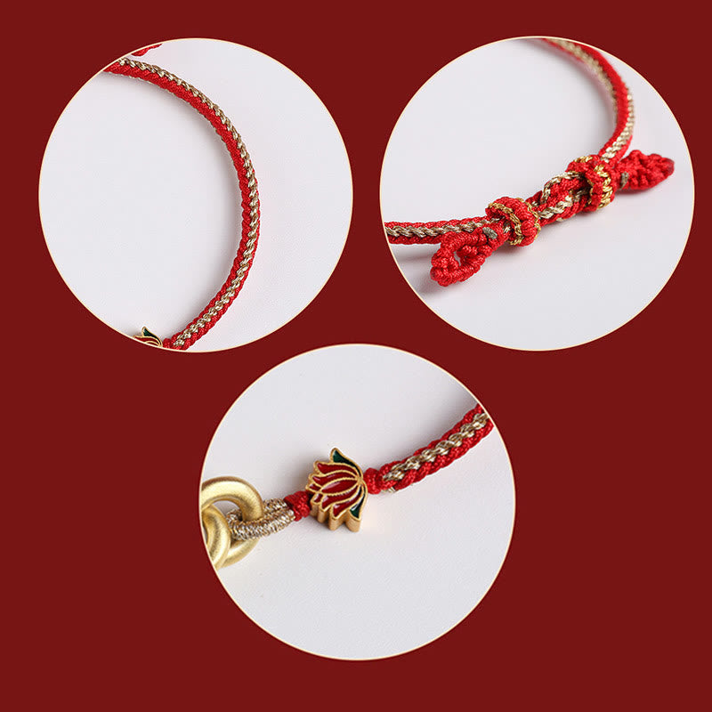 Sterling Silver Lotus Peace Buckle Bracelet for Protection