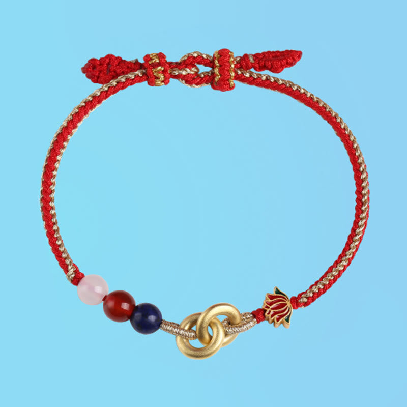 Sterling Silver Lotus Peace Buckle Bracelet for Protection