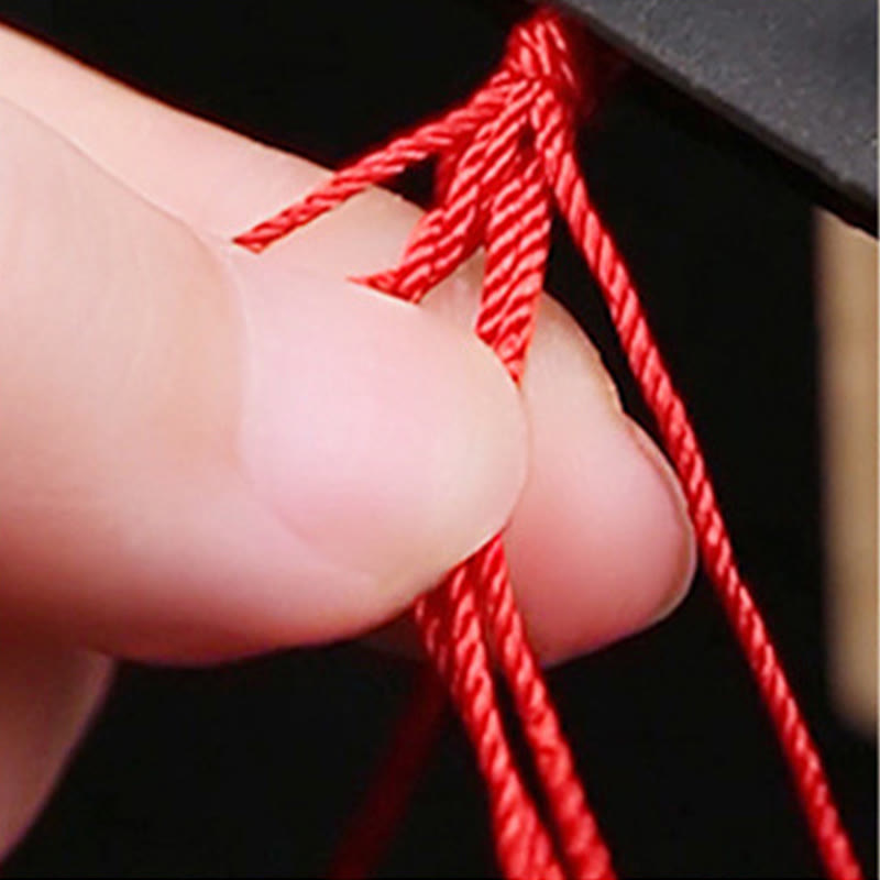 Sterling Silver Lotus Pod Red Green String Bracelet