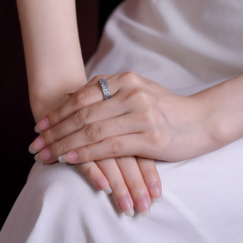 Sterling Silver Lotus Ring with Enlightenment Lotus Flower Design