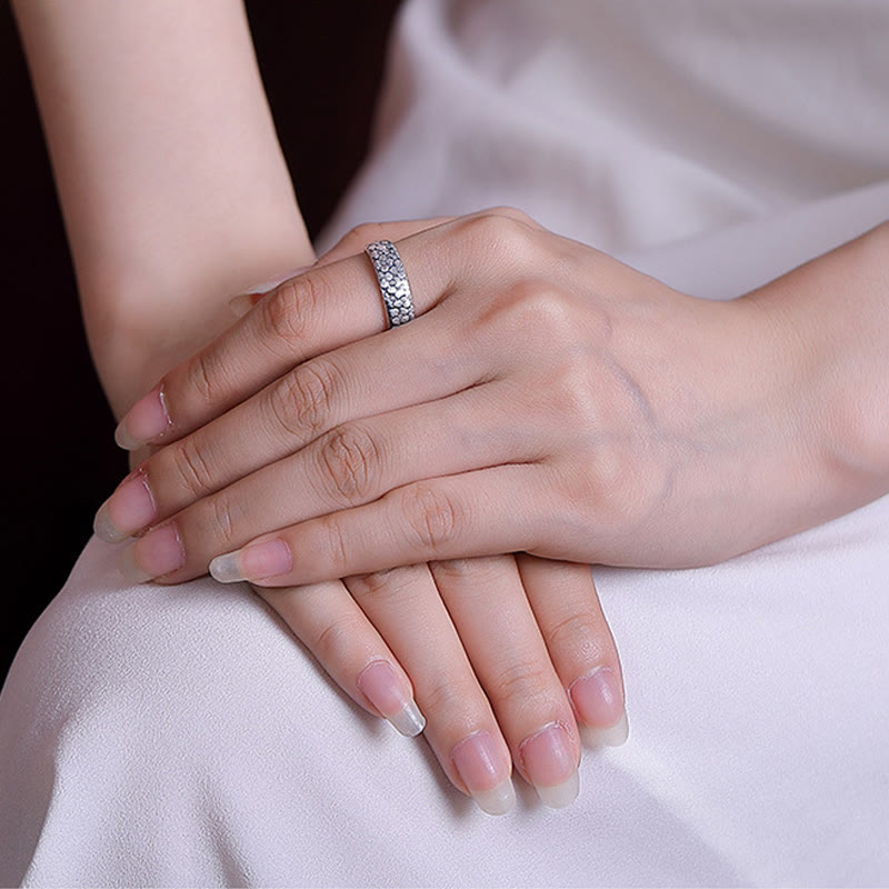 Sterling Silver Lotus Ring with Enlightenment Lotus Flower Design