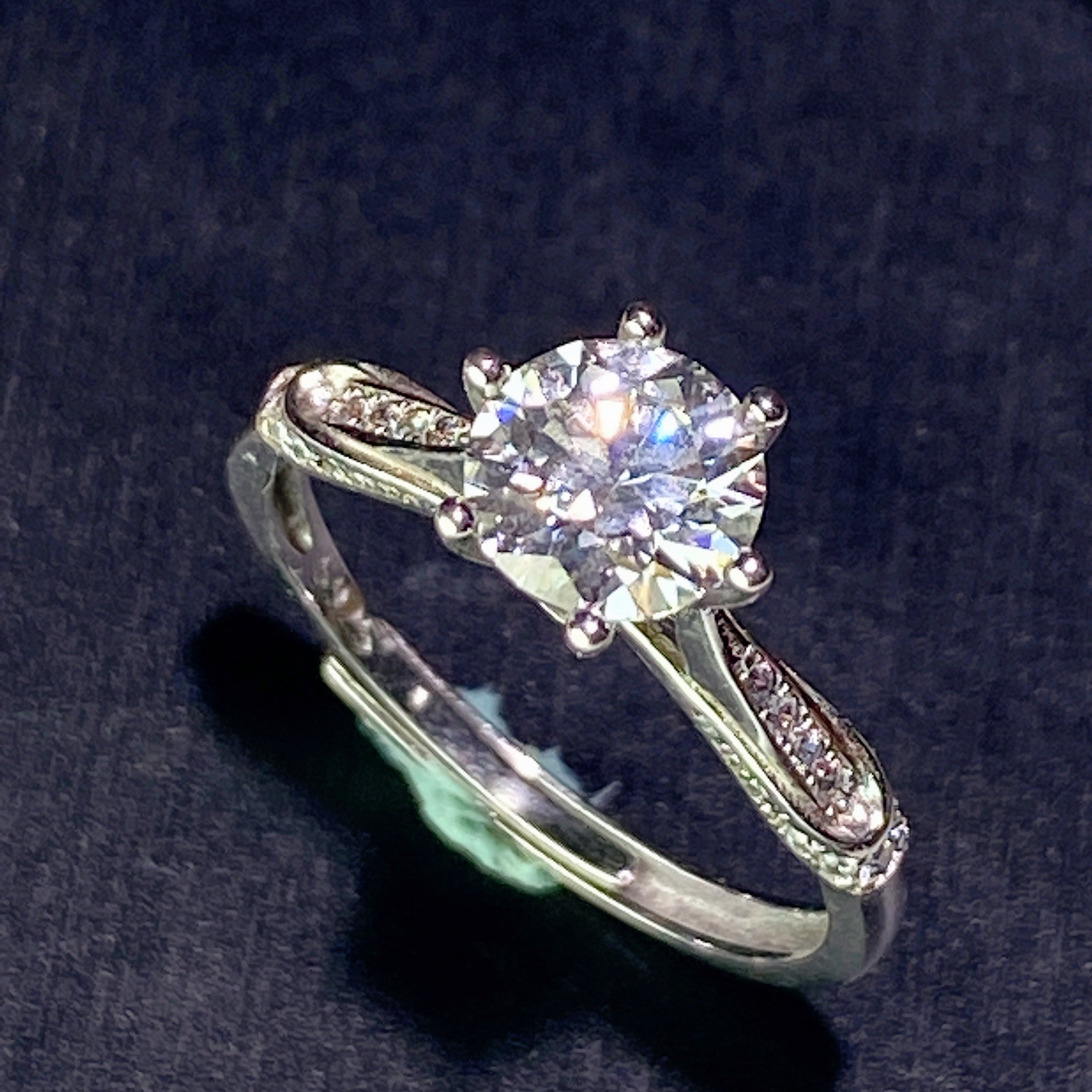 Sterling Silver Moissanite Spiritual Healing Ring 0.5-5ct