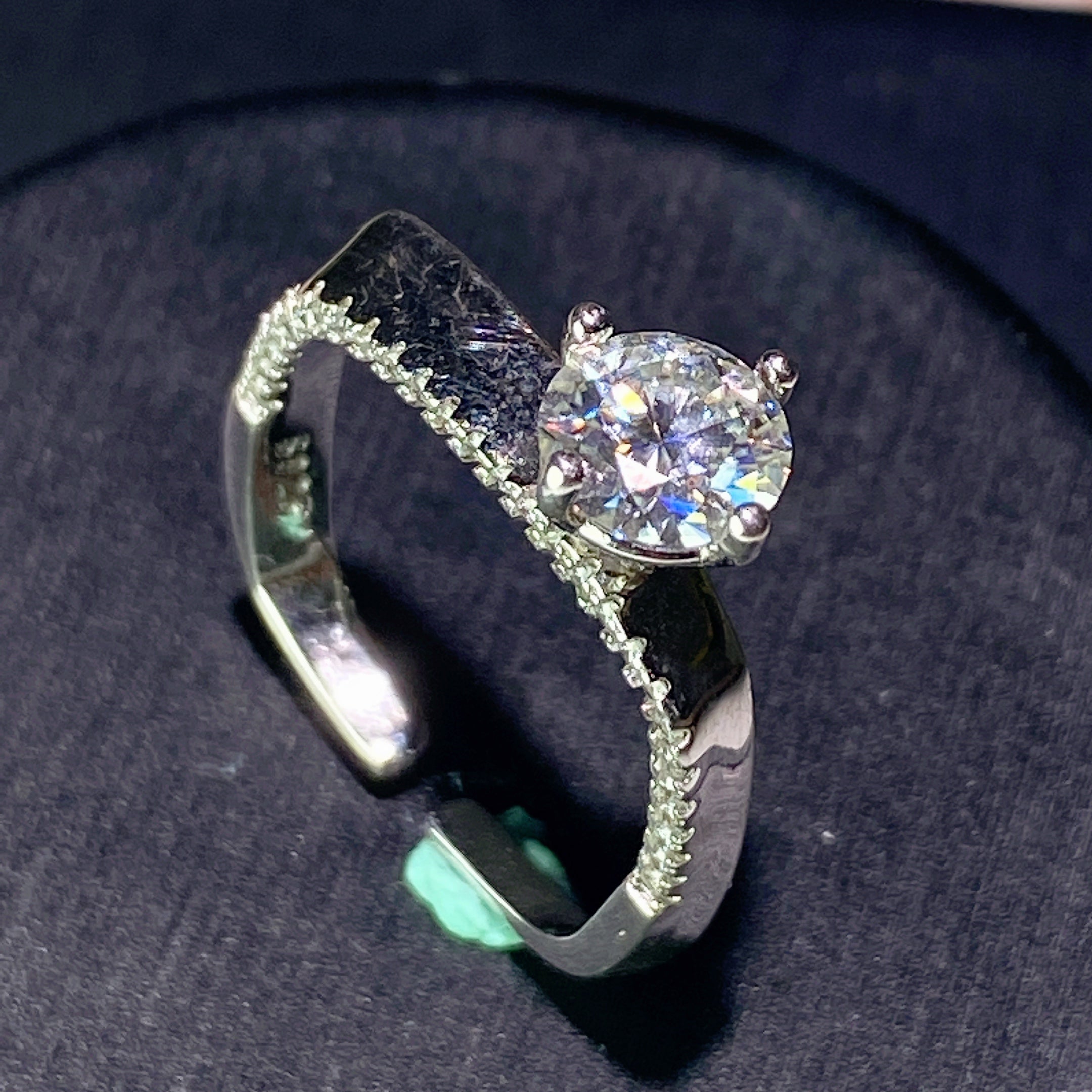 Sterling Silver Moissanite Spiritual Healing Ring 0.5-5ct