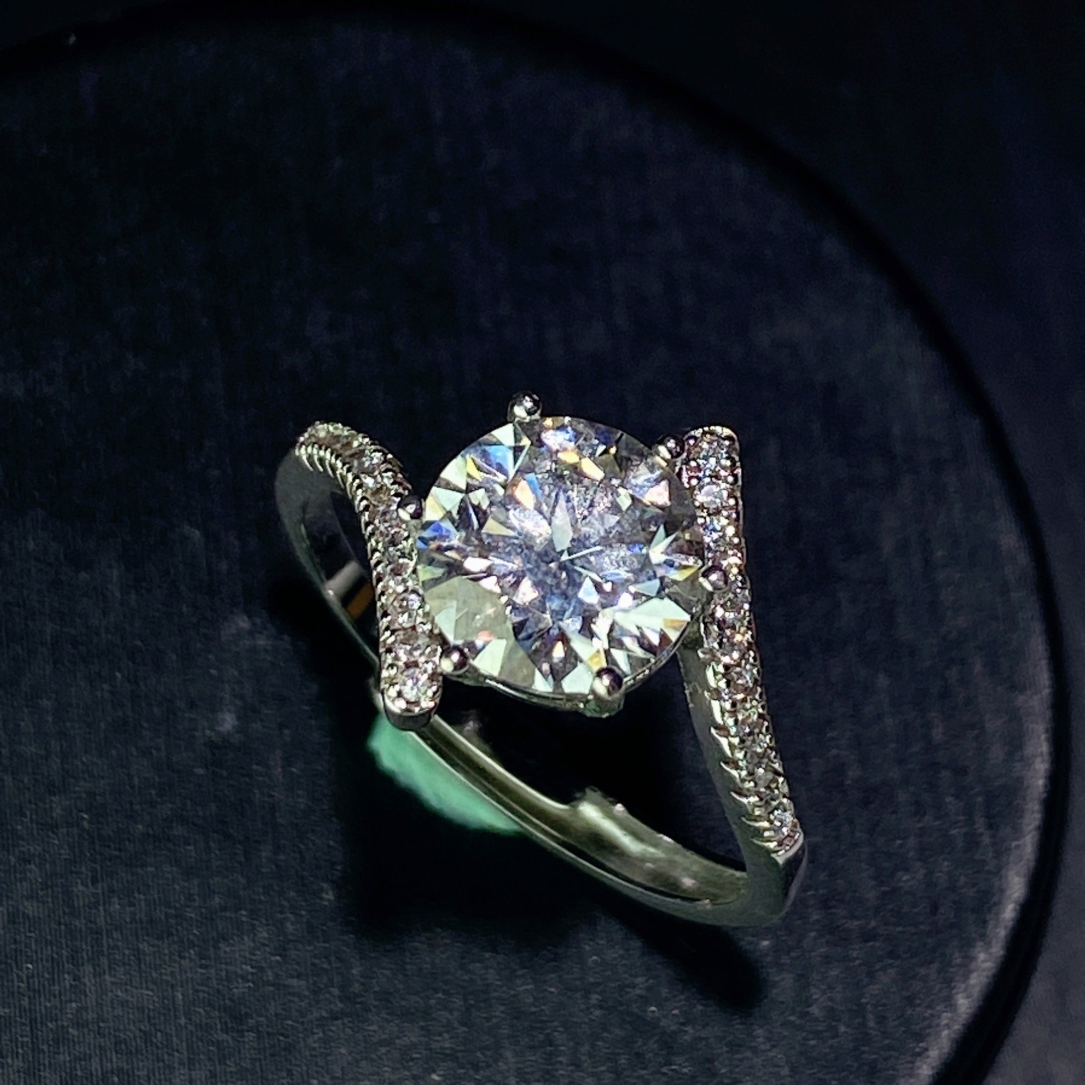 Sterling Silver Moissanite Spiritual Healing Ring 0.5-5ct