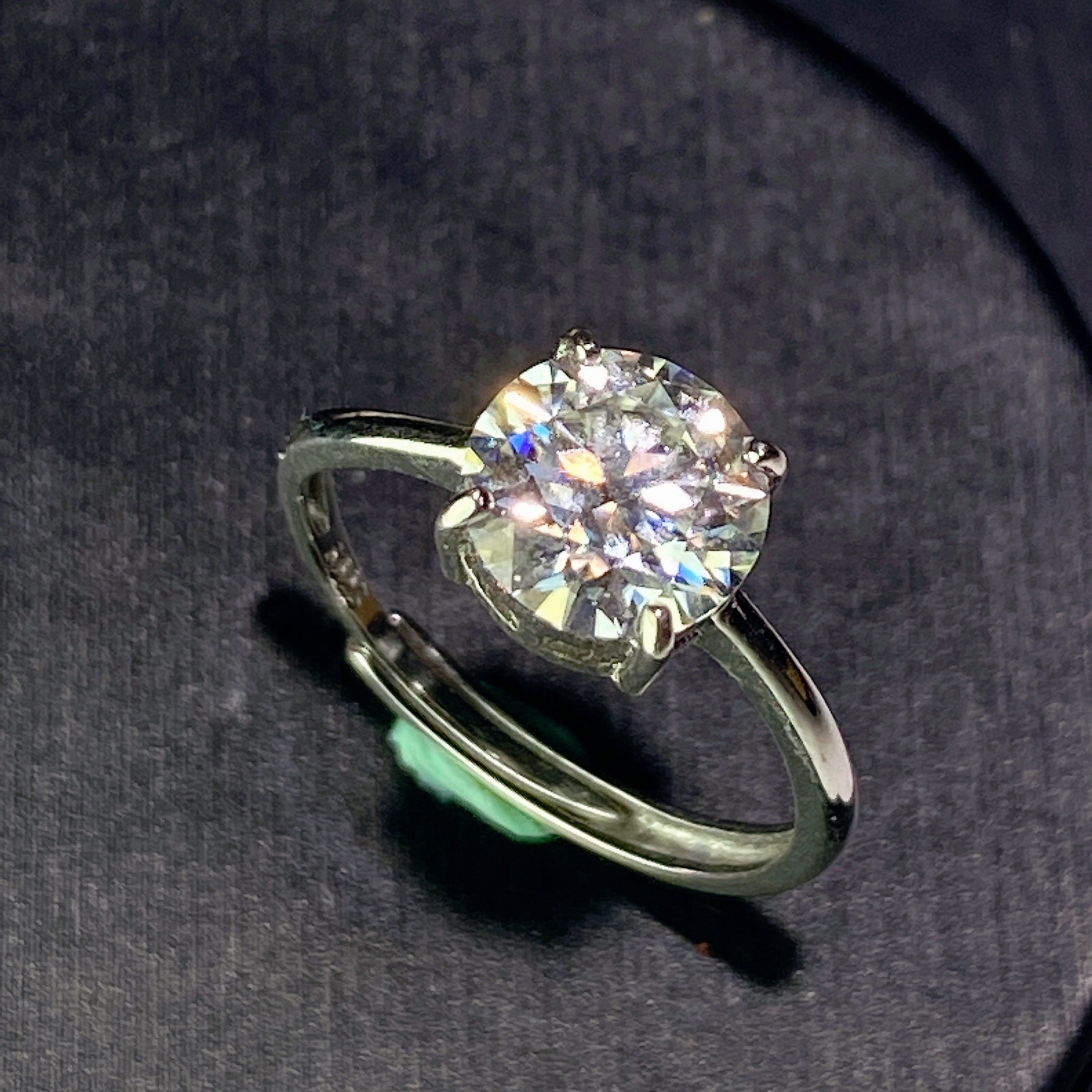 Sterling Silver Moissanite Spiritual Healing Ring 0.5-5ct