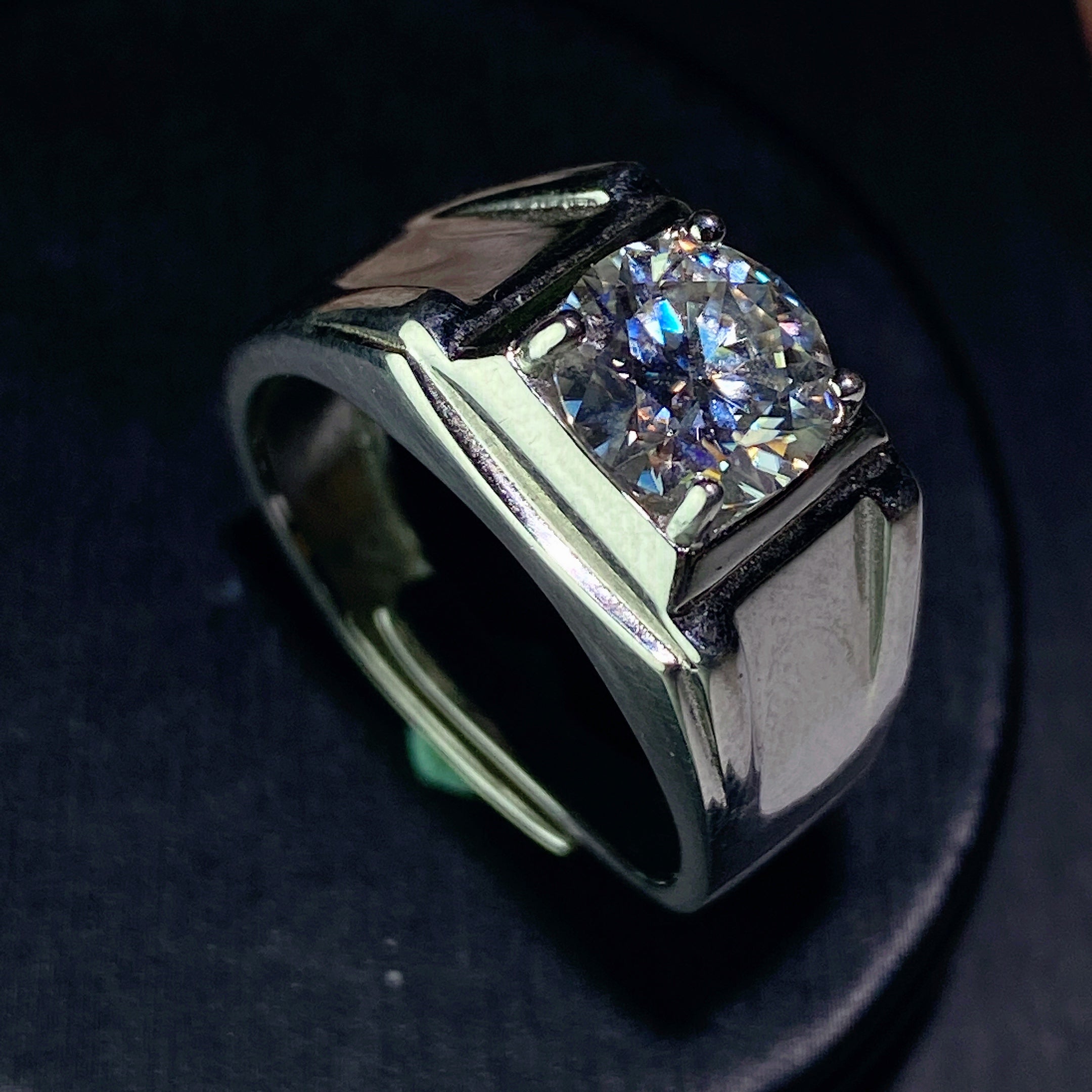 Sterling Silver Moissanite Spiritual Healing Ring 0.5-5ct