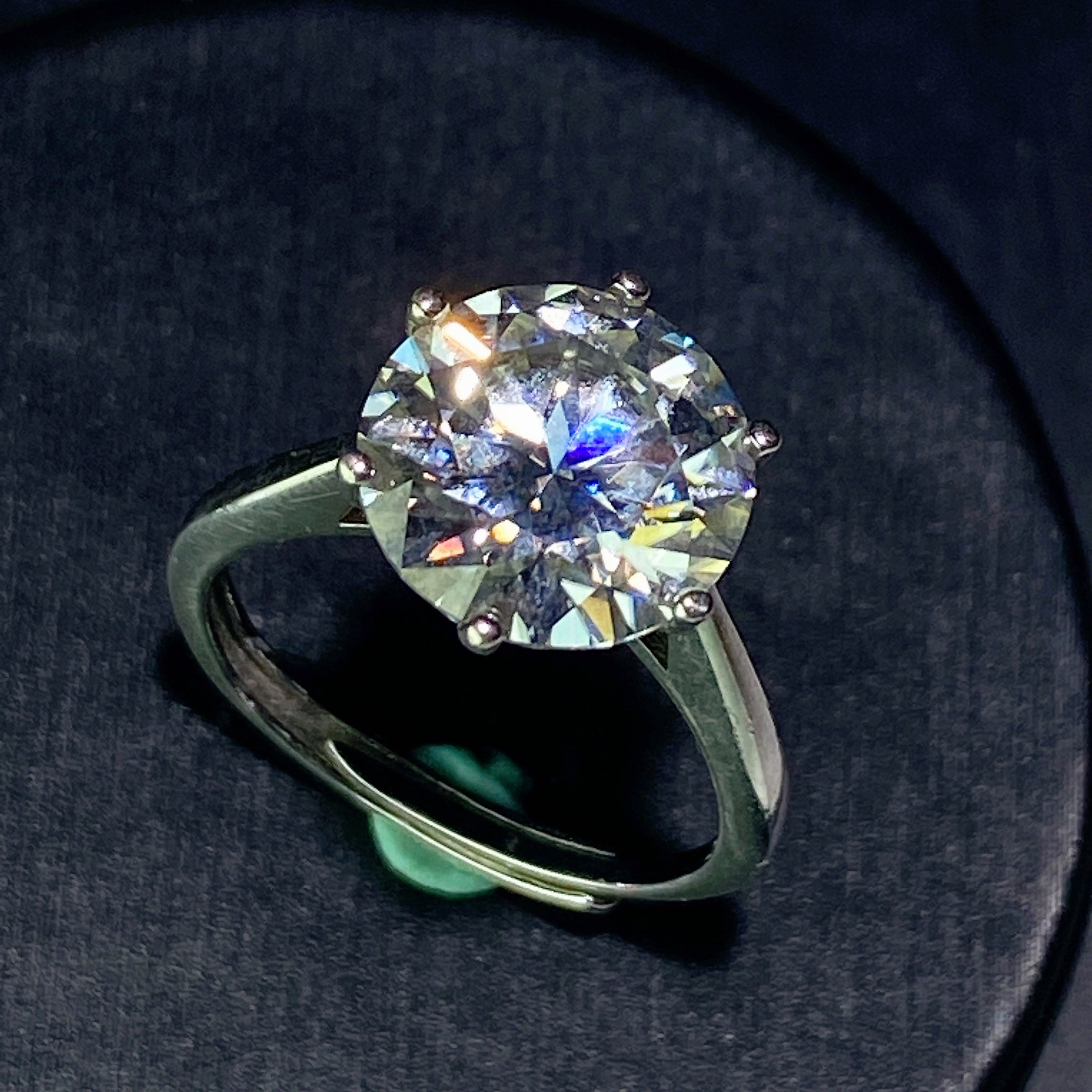 Sterling Silver Moissanite Spiritual Healing Ring 0.5-5ct