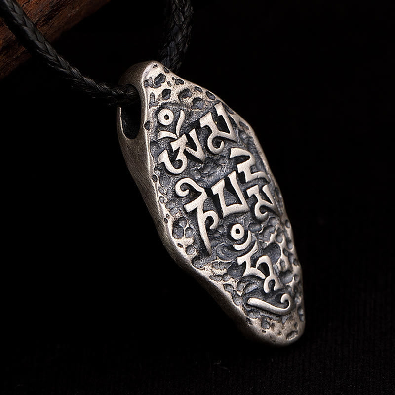 Om Mani Padme Hum Necklace | Sterling Silver Strength Pendant