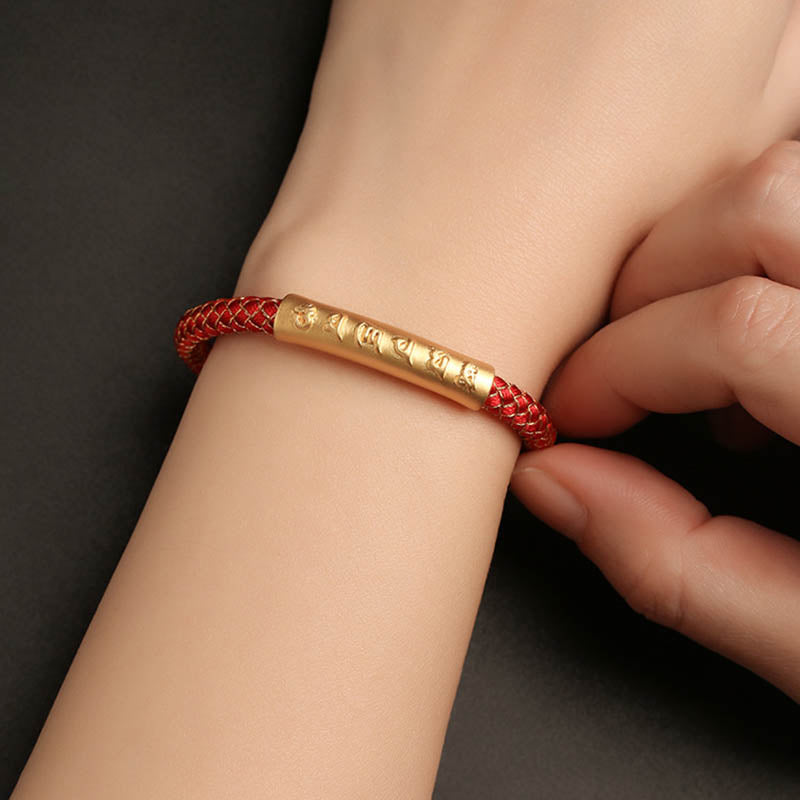 Sterling Silver Om Mani Padme Hum Protection Bracelet