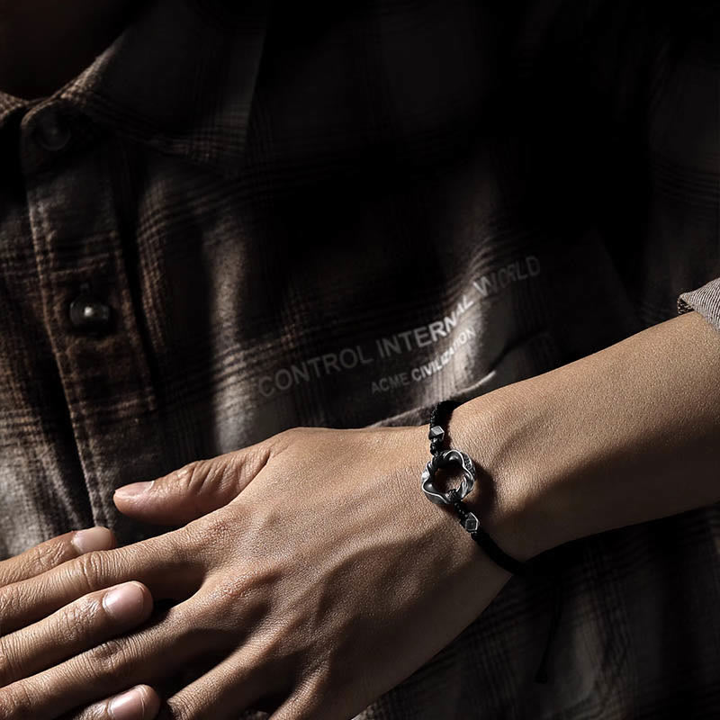 Sterling Silver Peace Buckle Protection Bracelet