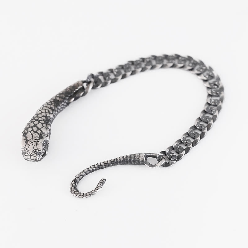 Sterling Silver Snake Shape Bracelet for Year of the Snake Blessing