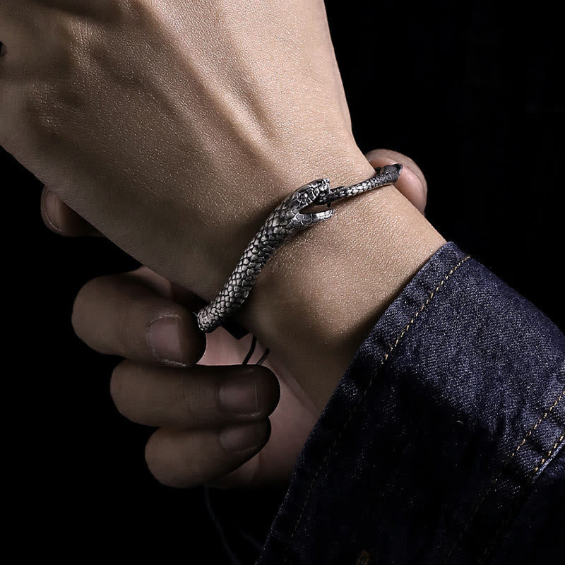 Sterling Silver Snake Shape Bracelet for Year of the Snake Blessing