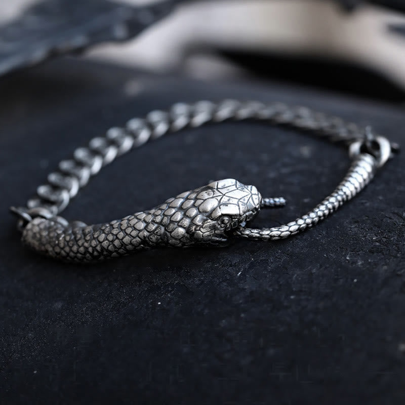 Sterling Silver Snake Shape Bracelet for Year of the Snake Blessing