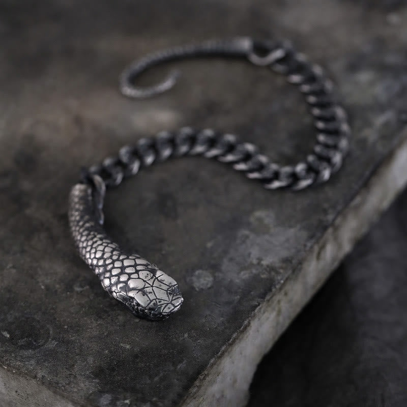 Sterling Silver Snake Shape Bracelet for Year of the Snake Blessing