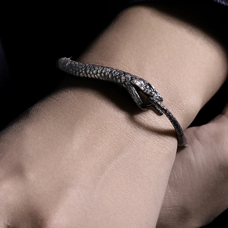 Sterling Silver Snake Shape Bracelet for Year of the Snake Blessing
