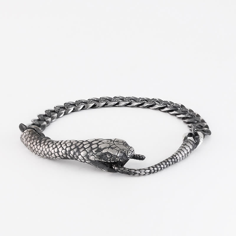 Sterling Silver Snake Shape Bracelet for Year of the Snake Blessing