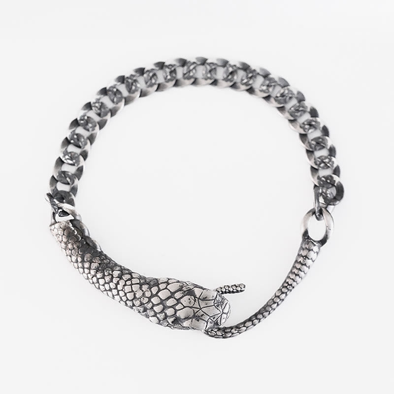 Sterling Silver Snake Shape Bracelet for Year of the Snake Blessing