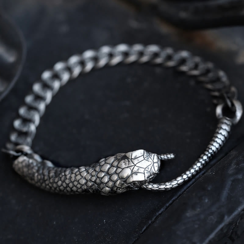 Sterling Silver Snake Shape Bracelet for Year of the Snake Blessing