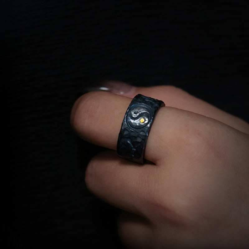 Sterling Silver Yin Yang Balance Ring