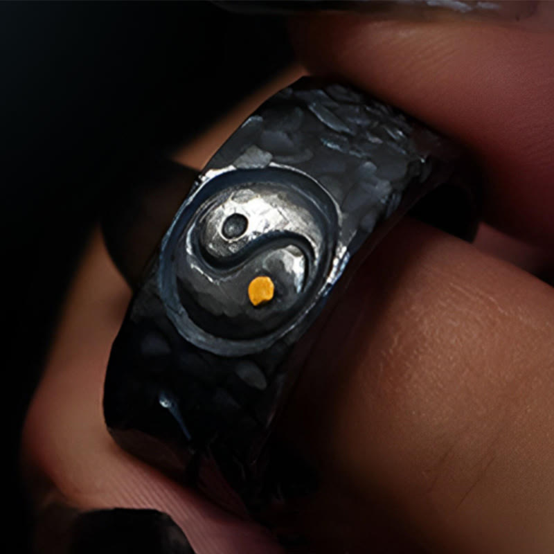 Sterling Silver Yin Yang Balance Ring