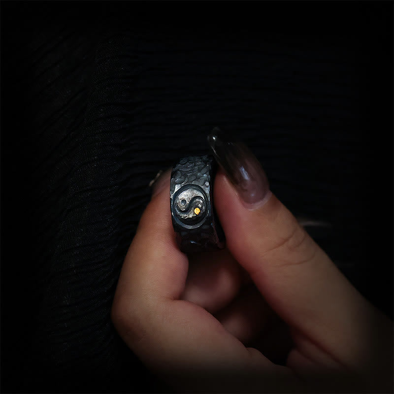 Sterling Silver Yin Yang Balance Ring