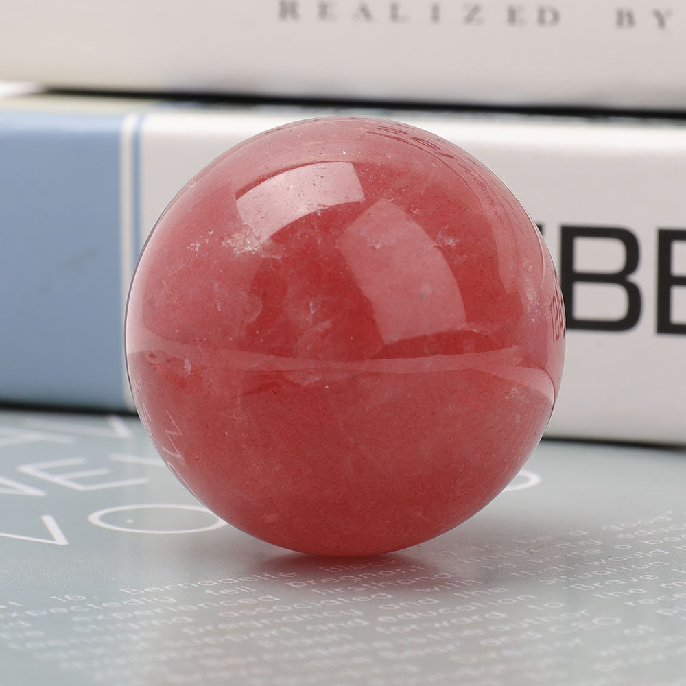 Strawberry Quartz Crystal Sphere 1.9 Inch for Healing