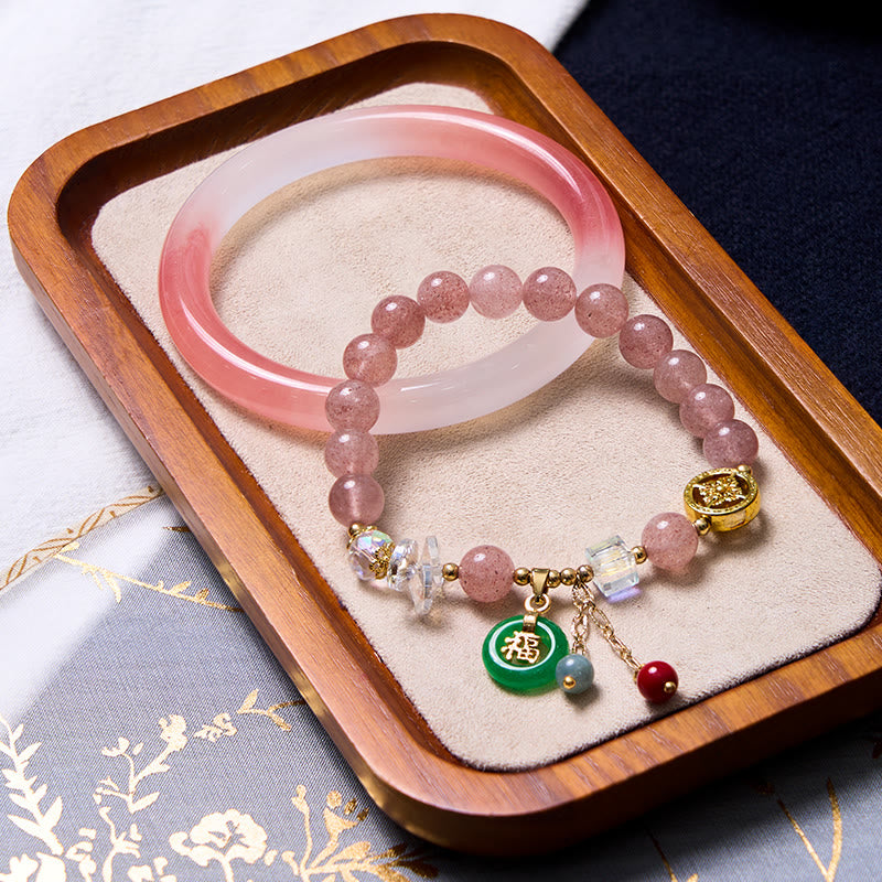 Strawberry Quartz & Pink Jade Love & Protection Bundle