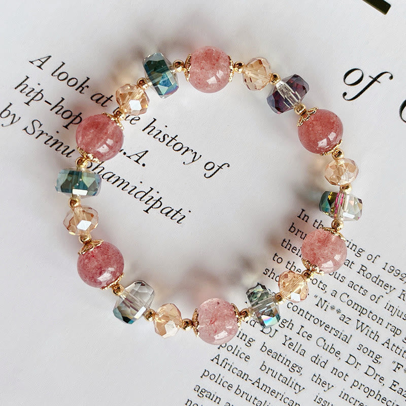 Strawberry Quartz Positive Bracelet for Love & Healing