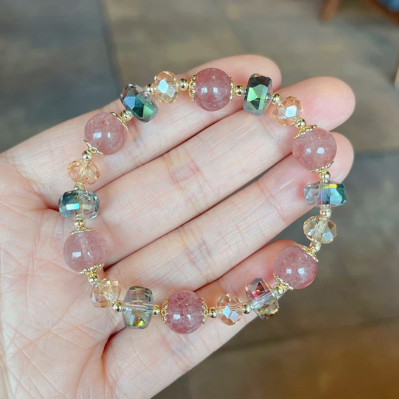Strawberry Quartz Positive Bracelet for Love & Healing