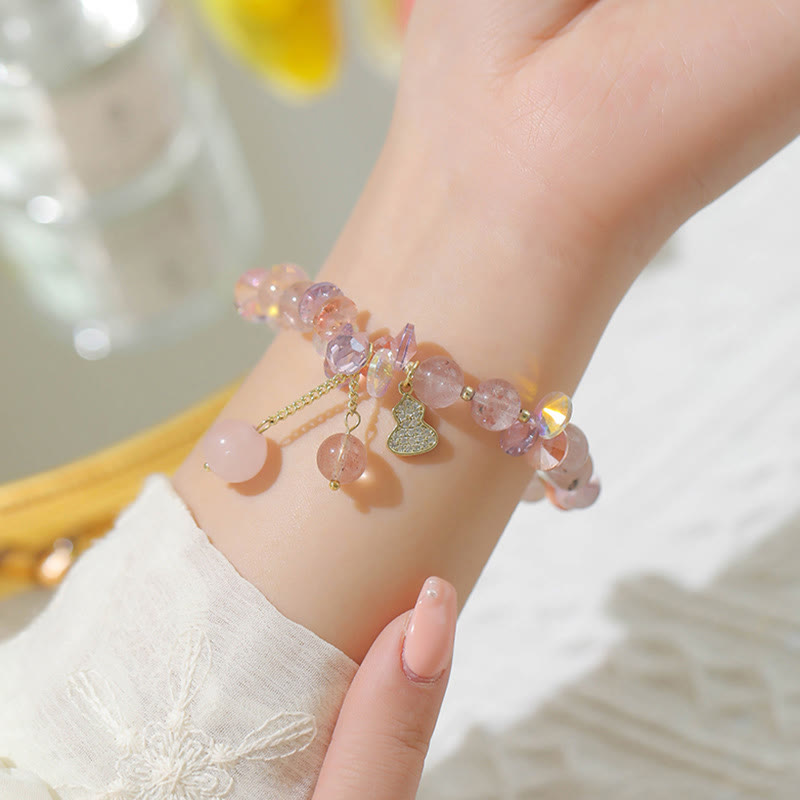 Strawberry Quartz Positive Spiritual Bracelet 14-16cm