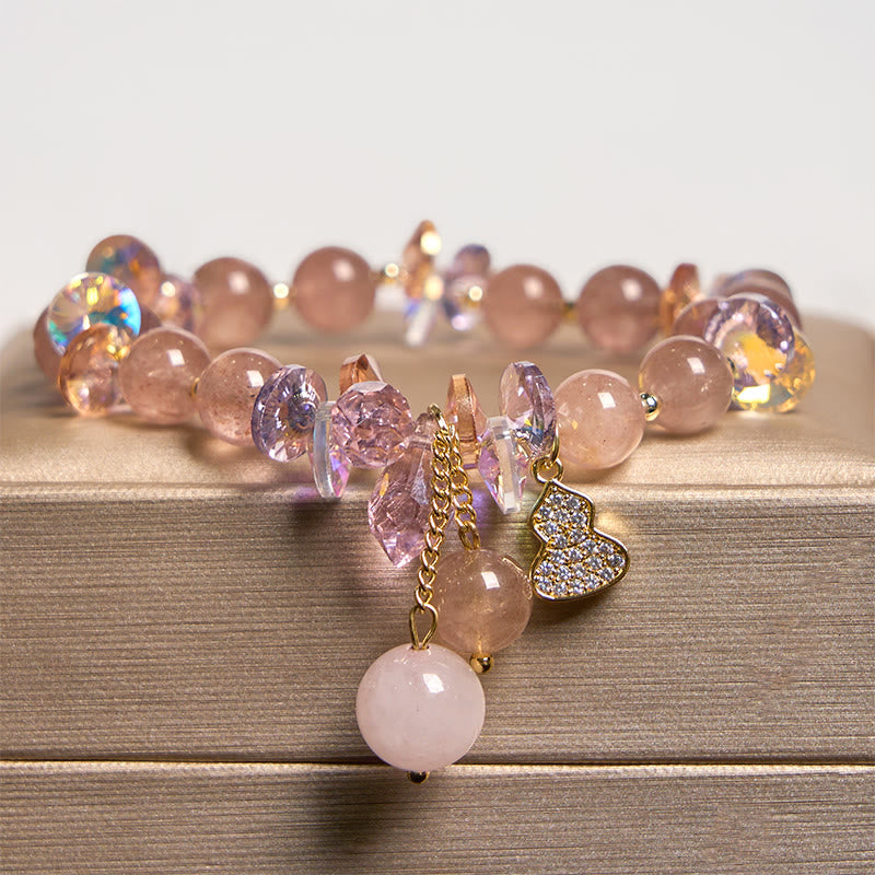 Strawberry Quartz Positive Spiritual Bracelet 14-16cm